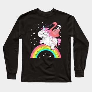 Cute Funny Unicorn Flamingo Panda Rainbow Long Sleeve T-Shirt